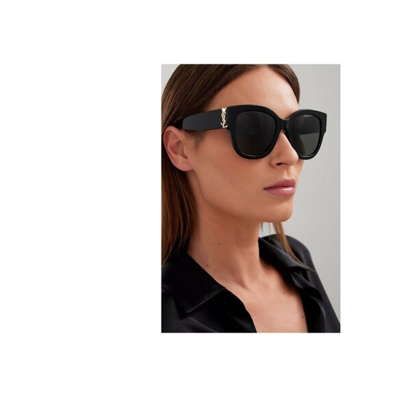 New SAINT LAURENT Black Square SL M95/F 001 Sunglasses Women - Picture 5 of 7